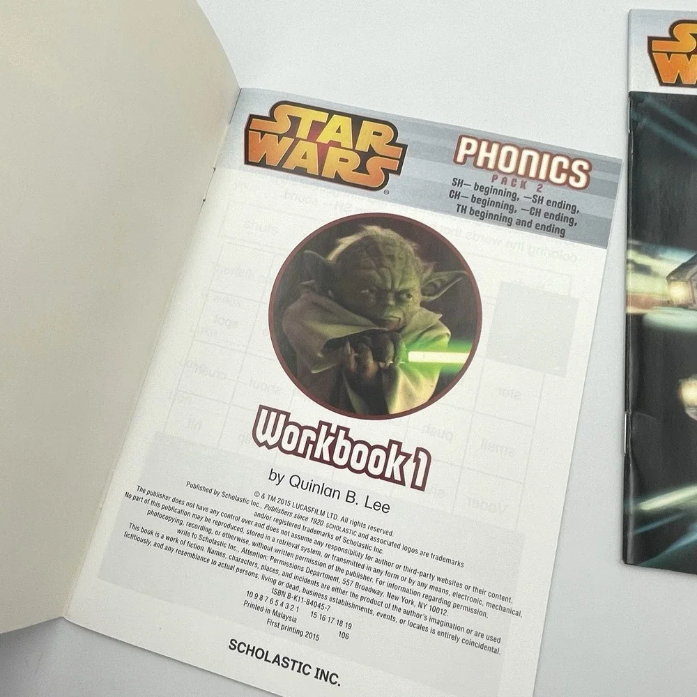 Star Wars Phonics Pack 2 Scholastic 2015 Complete Set 10 Books 2 Workbooks New